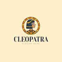 Vetor grátis modelo de logotipo de design plano cleópatra