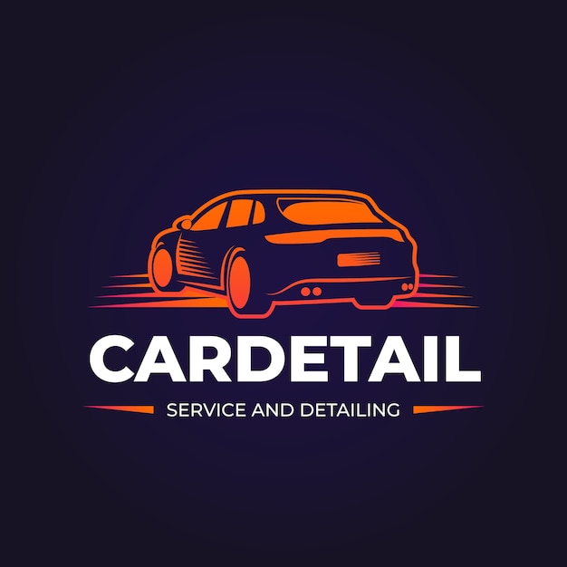 Vetor grátis modelo de logotipo de detalhamento de carro gradiente