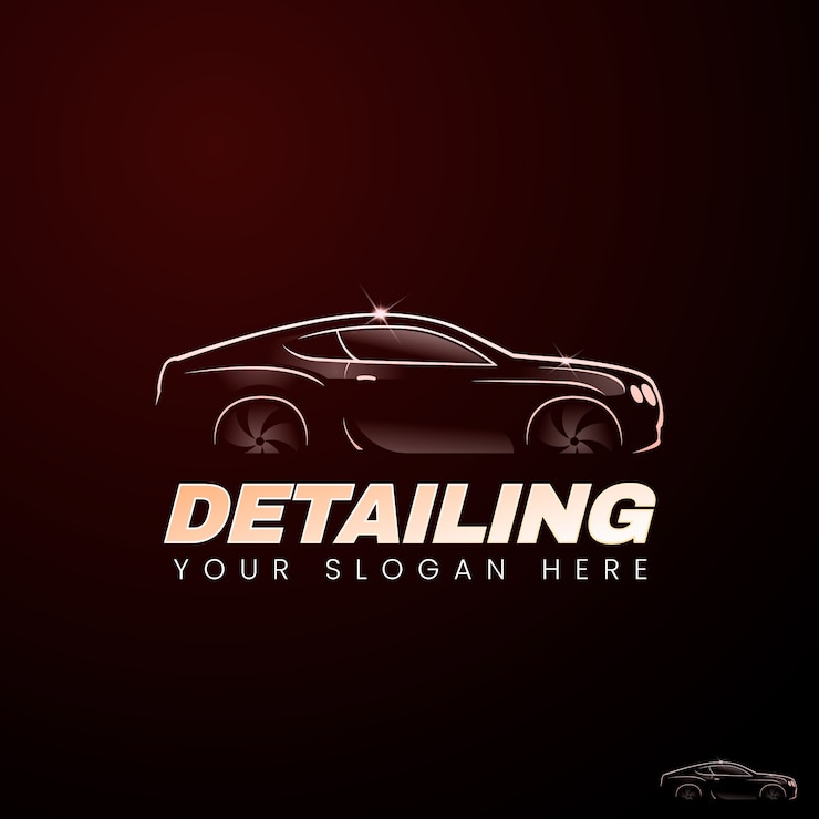 Vetor grátis modelo de logotipo de detalhamento de carro
