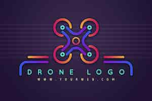 Vetor grátis modelo de logotipo de drone colorido