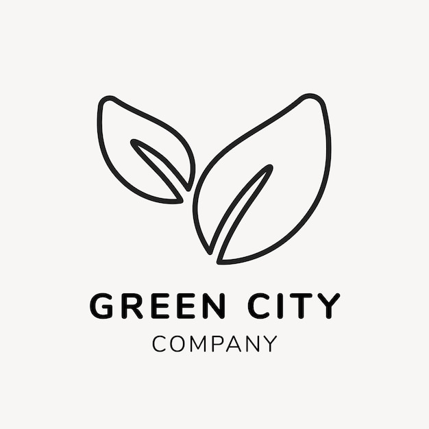 Modelo de logotipo de empresa verde, vetor de design de marca, texto de cidade verde