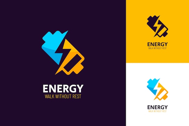 Vetor grátis modelo de logotipo de energia de design plano