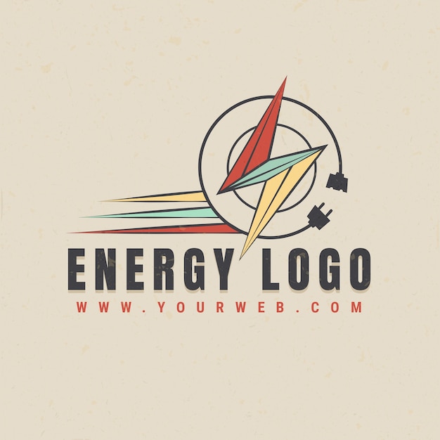 Vetor grátis modelo de logotipo de energia desenhado à mão