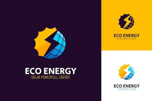 Modelo de logotipo de energia renovável de design plano