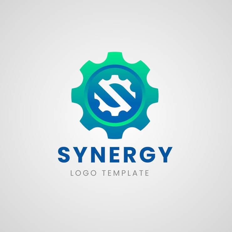 Vetor grátis modelo de logotipo de engenharia mecânica gradiente