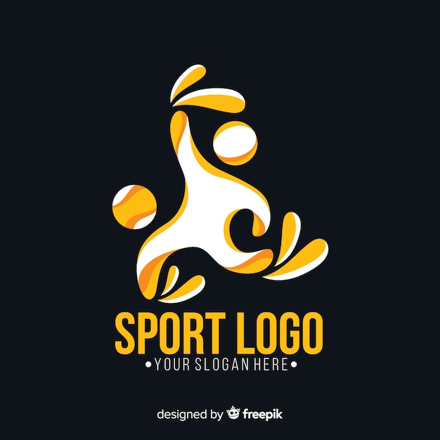 Vetor grátis modelo de logotipo de esporte com forma abstrata