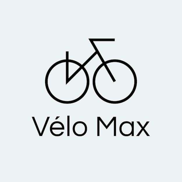 Modelo de logotipo de esportes de bicicleta, ilustração de bicicleta em vetor de design minimalista