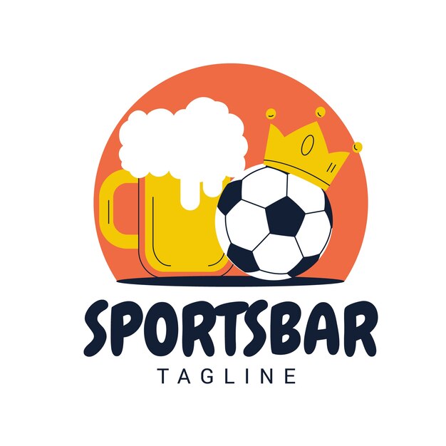 Modelo de logotipo de esportes desenhado à mão
