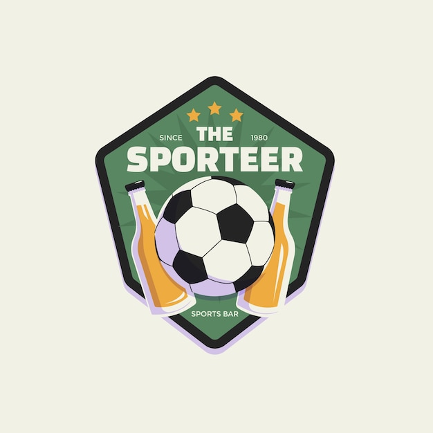 Modelo de logotipo de esportes desenhado à mão