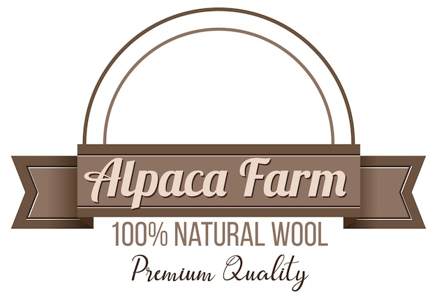 Modelo de logotipo de fazenda de alpaca para produtos de lã