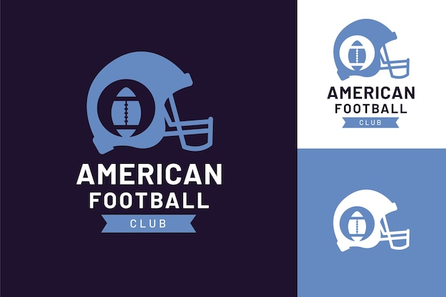 Vetor grátis modelo de logotipo de futebol americano de design plano