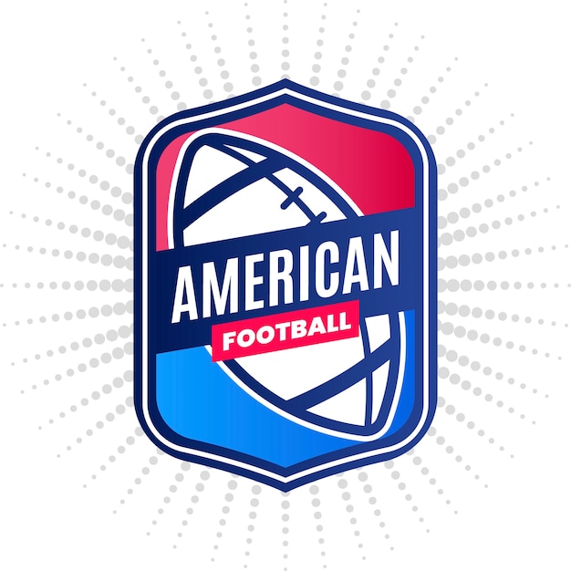 Modelo de logotipo de futebol americano gradiente