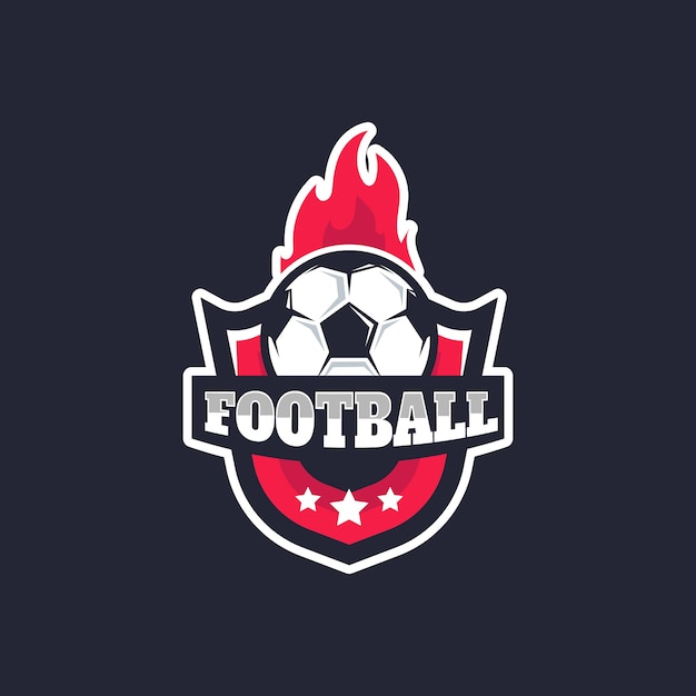 Modelo de logotipo de futebol desenhado à mão