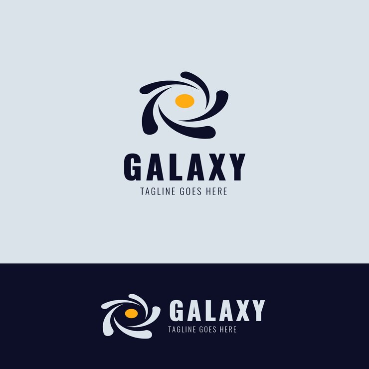 Vetor grátis modelo de logotipo de galáxia de design plano