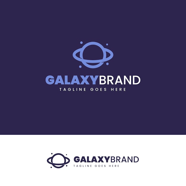 Modelo de logotipo de galáxia de design plano