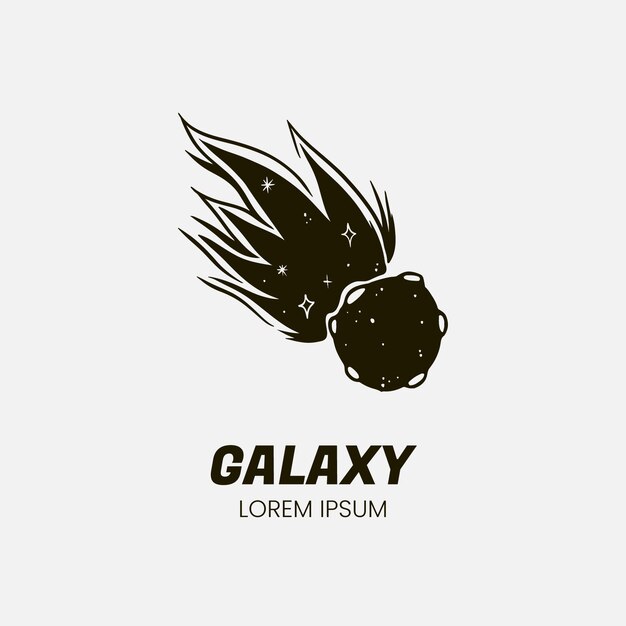 Modelo de logotipo de galáxia desenhado à mão