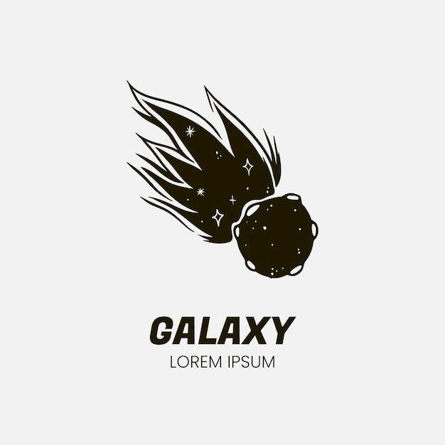 Modelo de logotipo de galáxia desenhado à mão