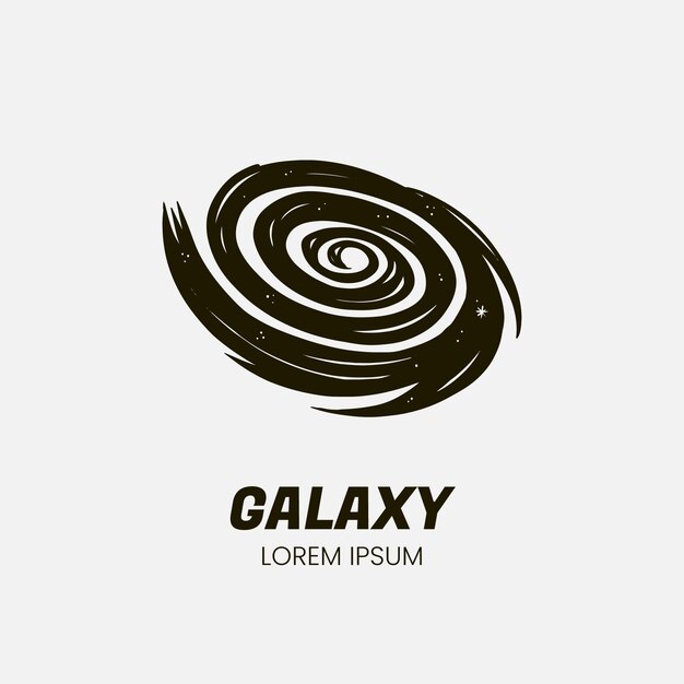 Modelo de logotipo de galáxia desenhado à mão
