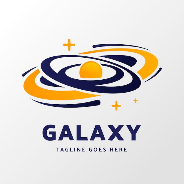 Modelo de logotipo de galáxia em gradiente colorido