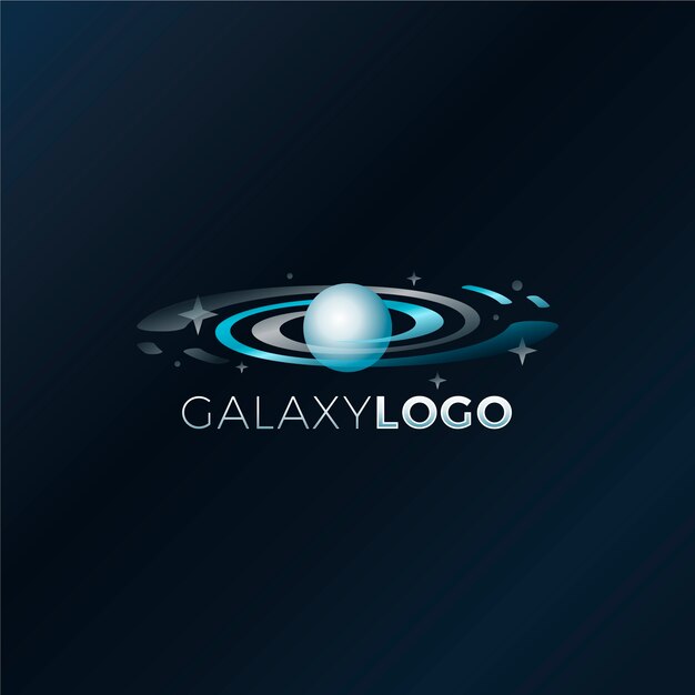Modelo de logotipo de galáxia em gradiente colorido