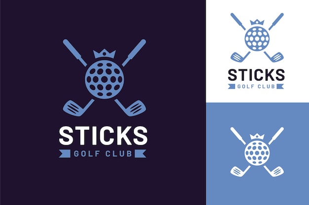 Modelo de logotipo de golfe de design plano