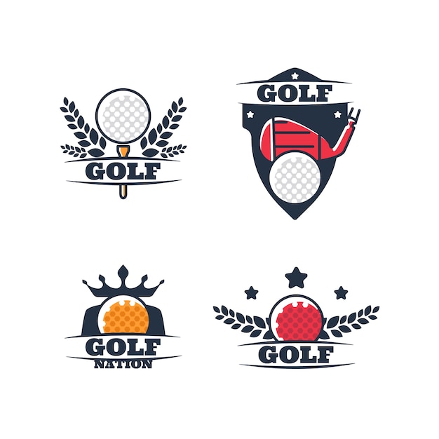 Modelo de logotipo de golfe desenhado à mão