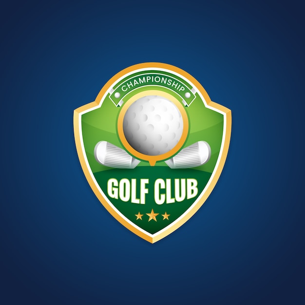 Vetor grátis modelo de logotipo de golfe gradiente