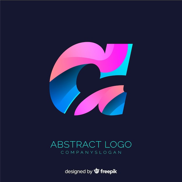 Modelo de logotipo de gradiente com forma abstrata