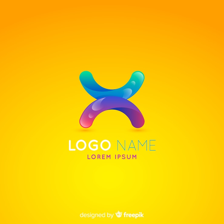 Vetor grátis modelo de logotipo de gradiente com forma abstrata
