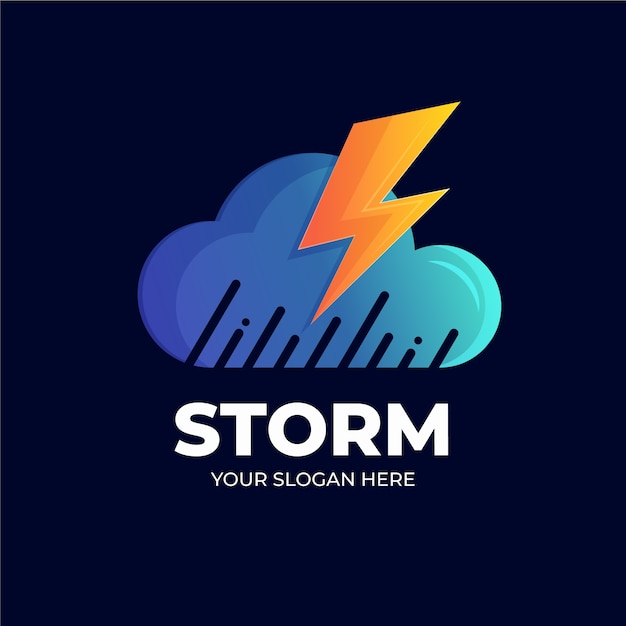 Modelo de logotipo de gradiente de tempestade