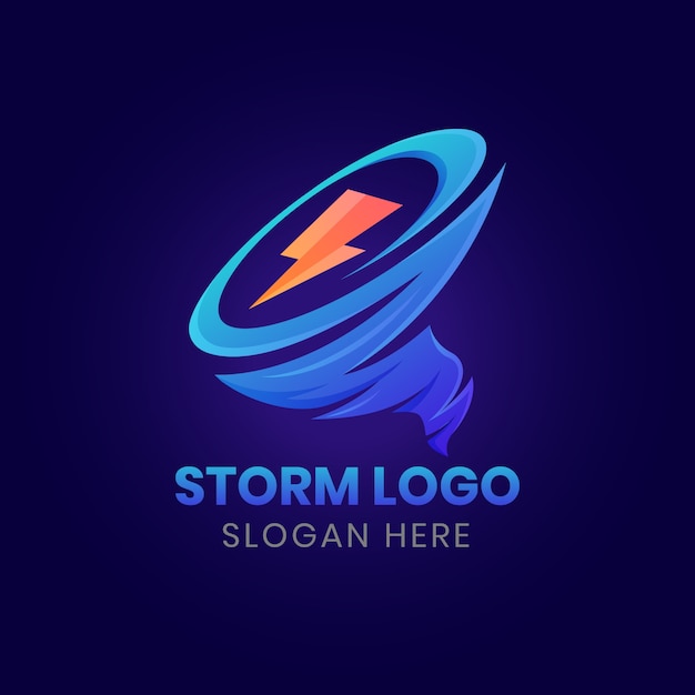 Modelo de logotipo de gradiente de tempestade