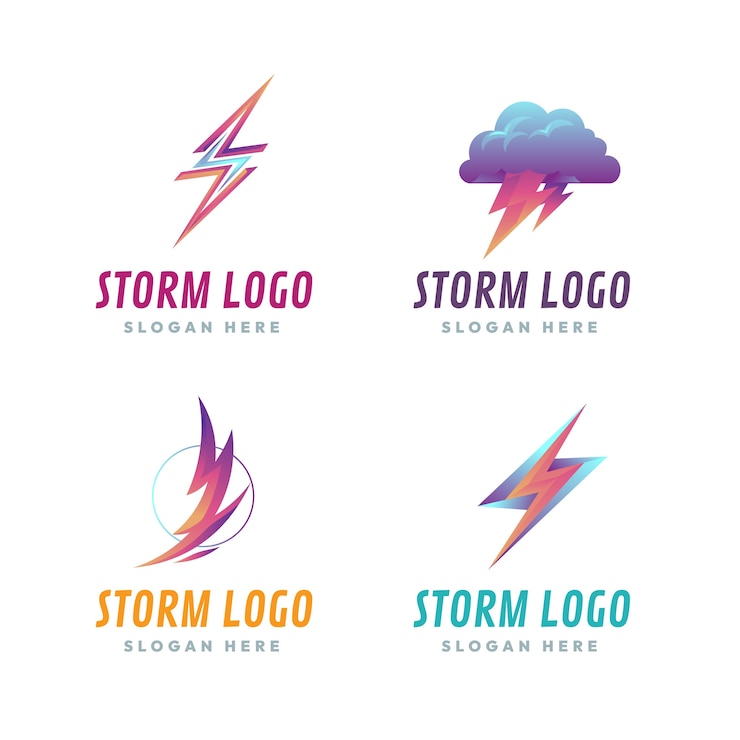 Vetor grátis modelo de logotipo de gradiente de tempestade