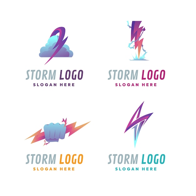 Modelo de logotipo de gradiente de tempestade