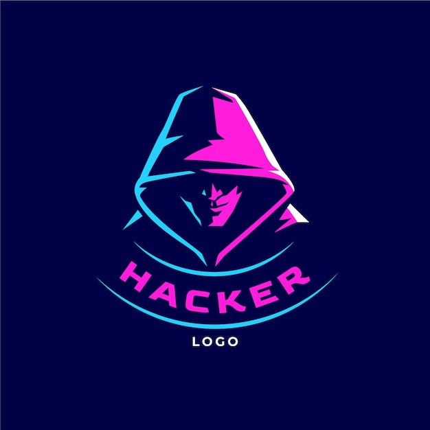 Modelo de logotipo de hacker criativo