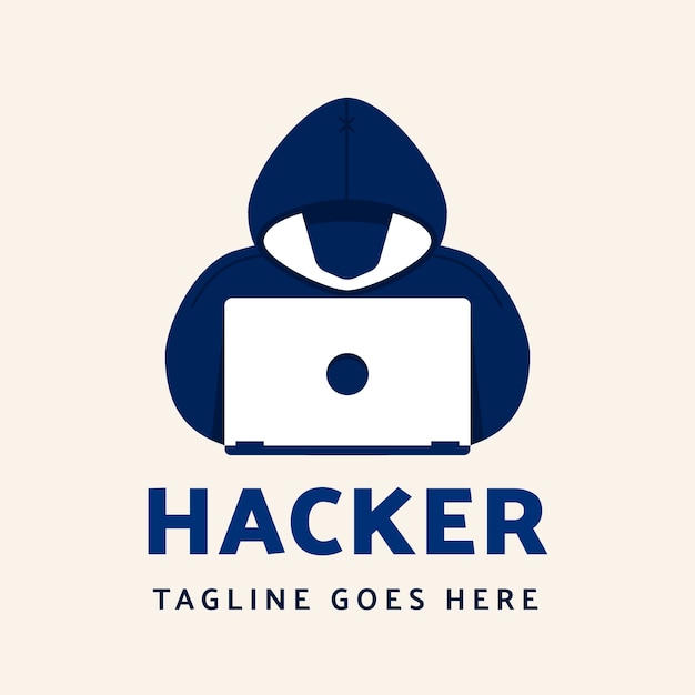 Modelo de logotipo de hacker criativo