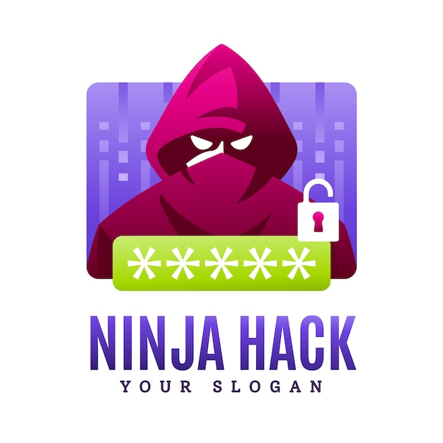 Modelo de logotipo de hacker criativo