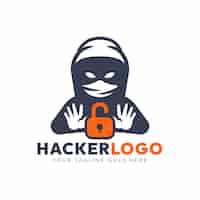 Vetor grátis modelo de logotipo de hacker criativo