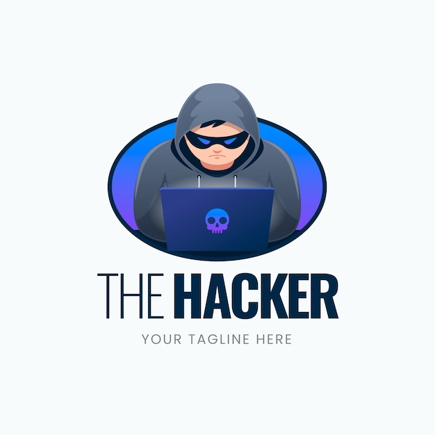 Modelo de logotipo de hacker criativo