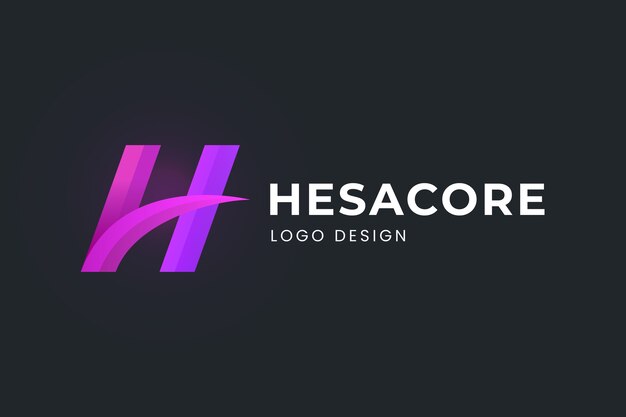 Modelo de logotipo de letra h gradiente