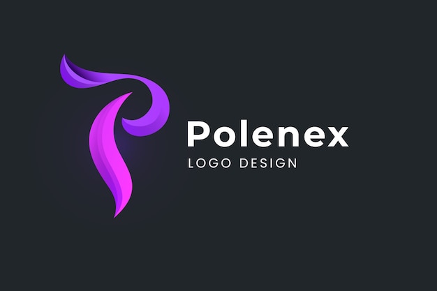 Modelo de logotipo de letra p gradiente