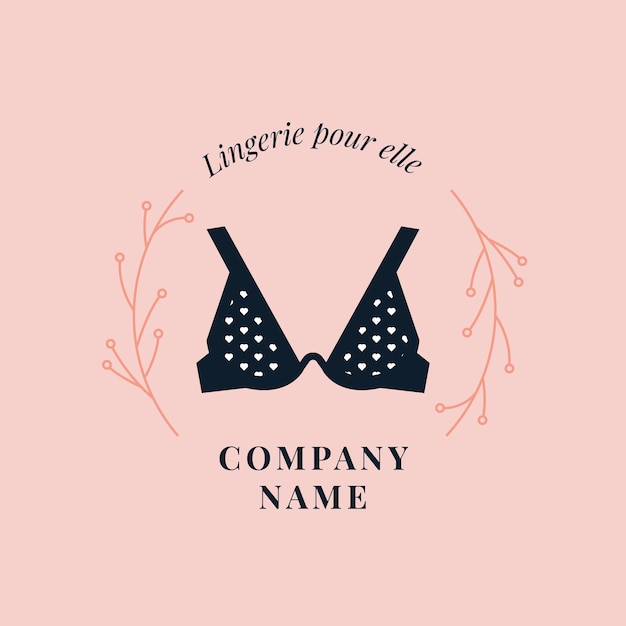 Modelo de logotipo de lingerie de design plano