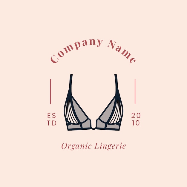 Vetor grátis modelo de logotipo de lingerie de design plano