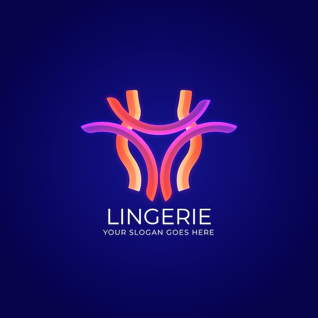 Vetor grátis modelo de logotipo de lingerie gradiente
