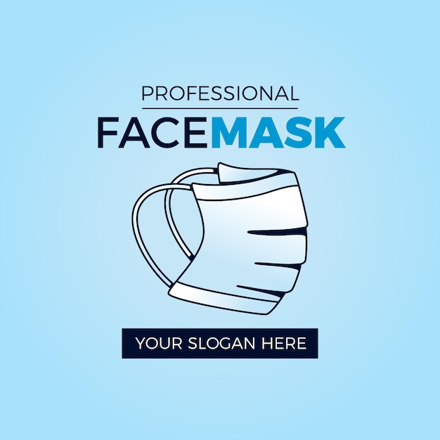 Vetor grátis modelo de logotipo de máscara facial