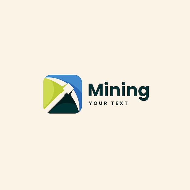 Modelo de logotipo de mineração desenhado à mão