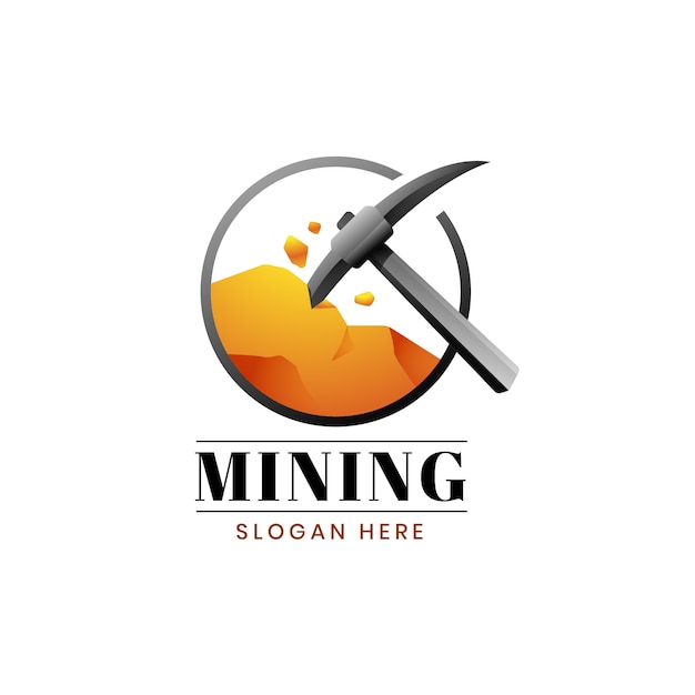 Vetor grátis modelo de logotipo de mineração gradiente