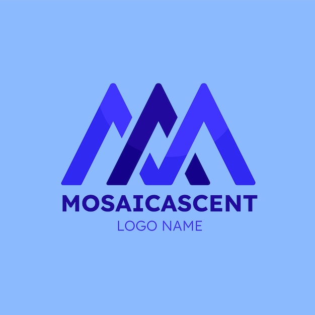 Modelo de logotipo de monograma de design plano.