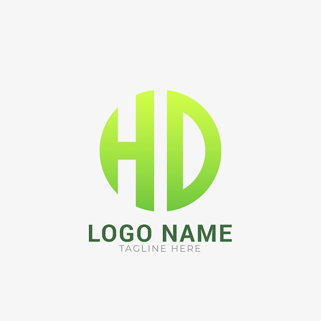 Vetor grátis modelo de logotipo de monograma gradiente hd