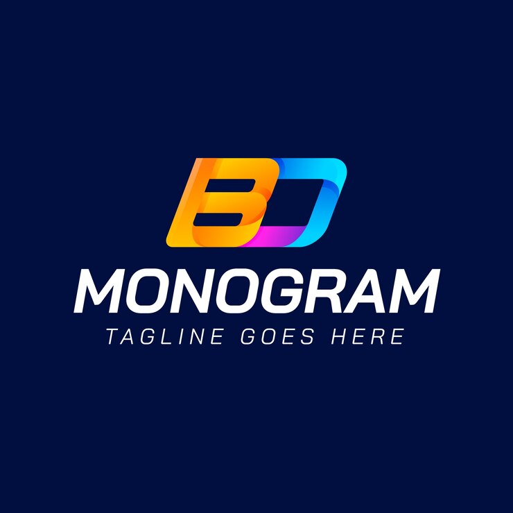 Vetor grátis modelo de logotipo de monograma gradiente
