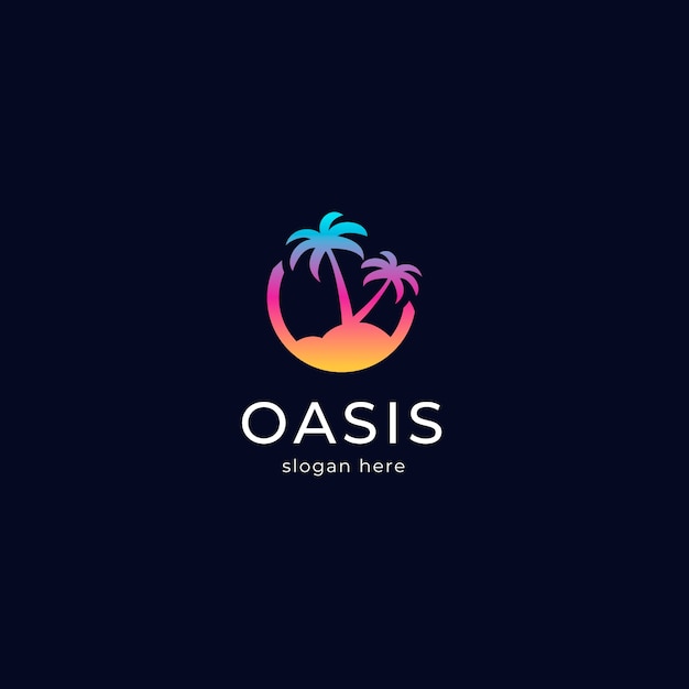 Modelo de logotipo de oásis gradiente